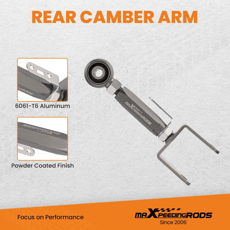 Set of 2 Adjustable Rear Camber Control Arms Kit For Tesla Model 3 / Y 2017 2018