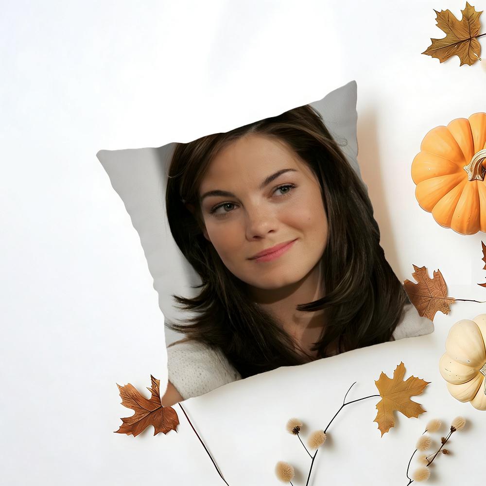 M-Michelle Monaghan Cushion Cover Washable Linen Pillowcase Soft For Daily Sofa Bed Home Room Decor
