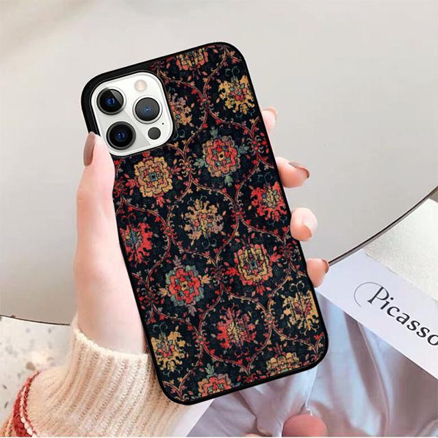 Persian Carpet Floral Pattern Phone Case For iPhone 17 Air 16 15 14 13 12 Pro Max Plus Max Cover Shell Coque