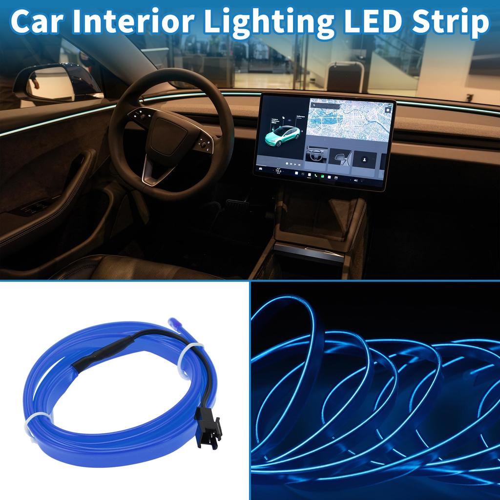 A ABSOPRO 1M EL Wire Cable LED Glow String Lights Car Interior Lighting Strip