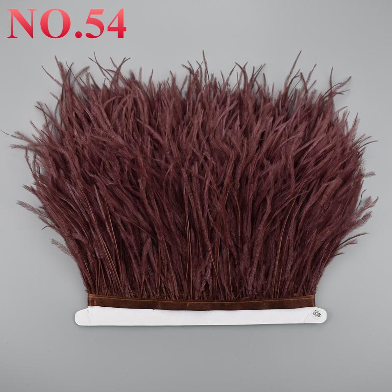 10Meters Ostrich Feathers On Ribbon On Tape 10-15Cm 4-6" Feather Trim Boa For Clothes Sewing White Fringe Dress Skirt Decor Diy