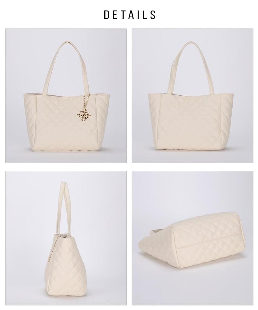 Altro Rose Elfenbein Tragetasche für Damen, 2-Wege gesteppte Umhängetasche, 970376-11, Großes Fassungsvermögen, A4-Format, Handtasche, Umhängetasche, Beliebte Marke, Schlicht