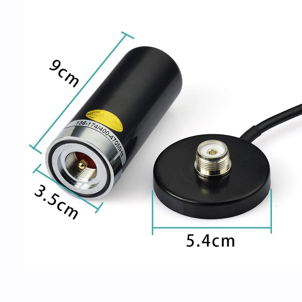 BINGFU 144430MHz Dual Band VHFUHF Amateur Radio Antenna with M-Type Connector and 5m Magnetic Base Extension Cable for Amateur Radios, Ham Radios,