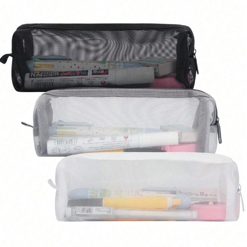 1 Stück Transparente Netz-Federtasche, Tragbare Aufbewahrung Geeignet für Schüler, Multifunktionale Transparente Federtasche
