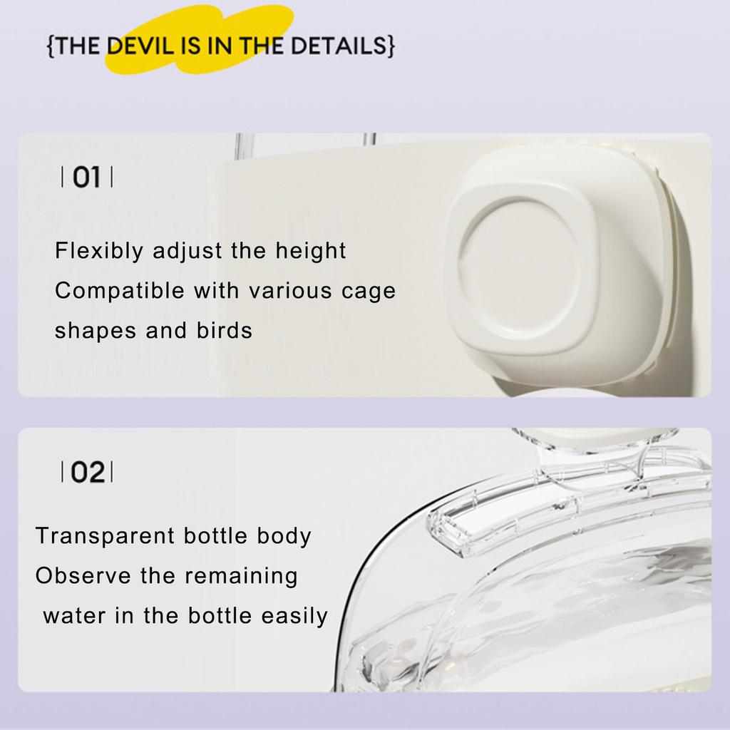 15.2Oz Bird Water Dispenser with Firing Pin and Easy Installation for Small To Large Birds Daily Watering Supply