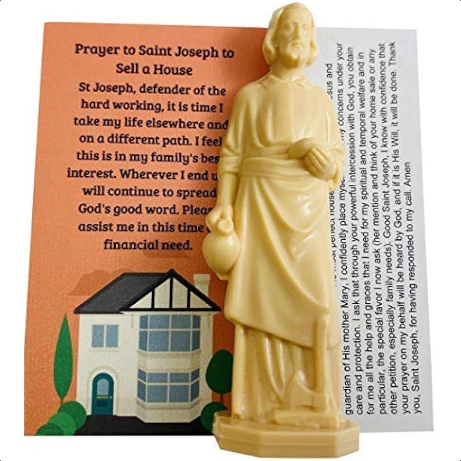 

Статуэтка Святого Иосифа для продажи домов с карточкой-инструкцией и молитвой за дом, полный набор United States