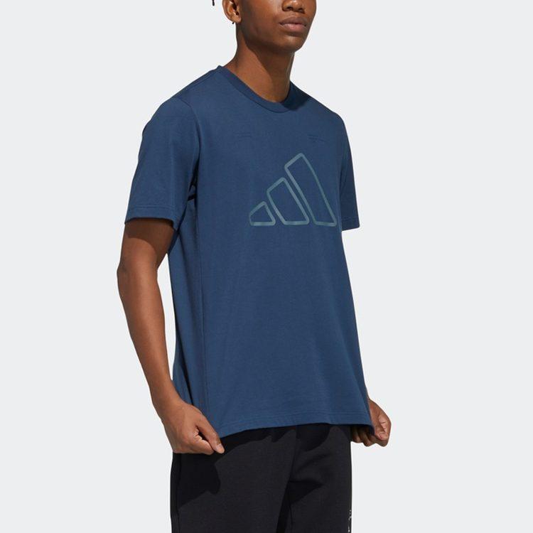 adidas T Shirts Men's Navy Blue Crew Neck Moderate Straight Fit GP0984