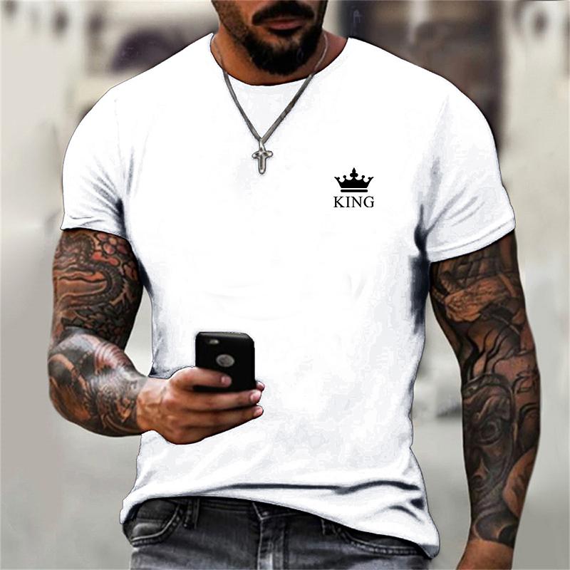 Bengbukulun Koning Logo Print Mannen Zomer Korte Mouw Ronde Hals T-shirt, Mannen Casual Sport Tops T-shirt.