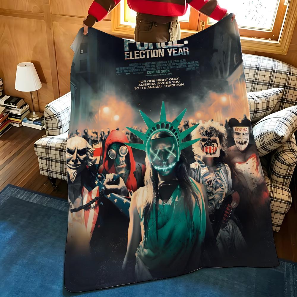 Movie T-The P-Purge Throw Flannel Cozy Print Blanket, Portable, Durable Machine Washable Cute Cool