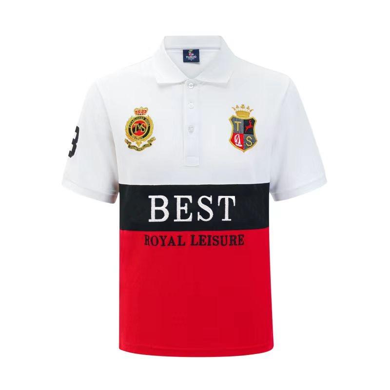 ZYLLO Men's Polo Shirt America New York Royal Leisure Sports Party Cotton Embroidered Luxury Contrast Color XS-7XL