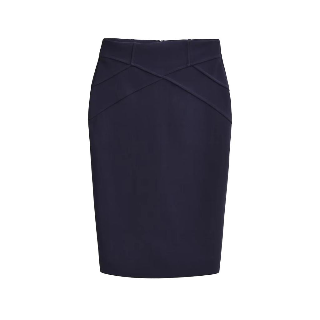 Koreanischer Midi-Rock mit hoher Taille: 3D-Patchwork, Hüftbetont, Herbst/Winter-Stil