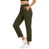 Women Fashion Pocket Yoga Casual Pants Solid Color Stretch Athletic Trousers High Waist Comfortable Fit Lightweight Fabric