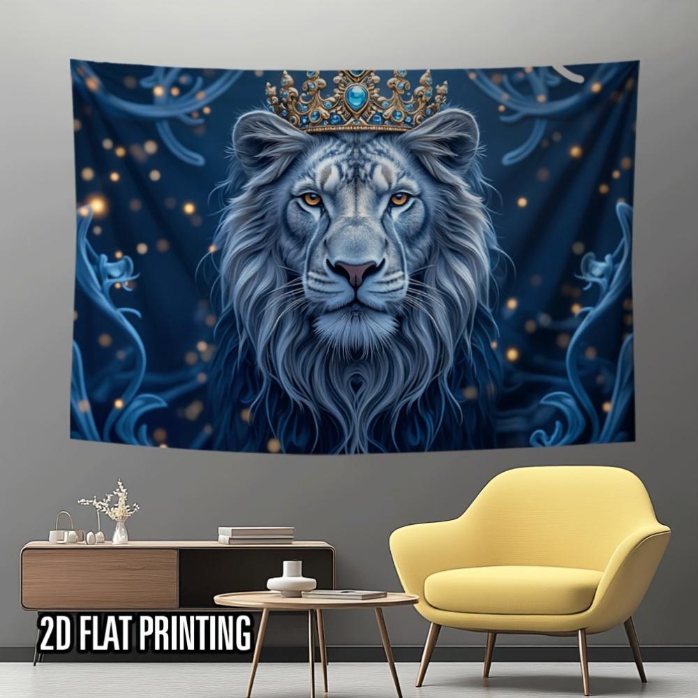 1pc Lion Backdrop - 2D Flat Print Party Banner For Wedding Birthday Anniversary - Multi Purpose Indoor/ Decor For Home Garden Backdrop Lion