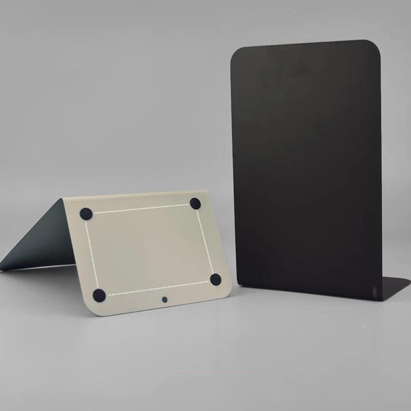 2pcs Durable L-shaped Metal Bookends INS Simple Book Holder Desk Stand for School Office Student