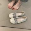 Fashion Vintage Mary Jane Shoes Women's Spring French Elegance Simple Round Head Shallow Mouth Soft Sole Ballet Shoes