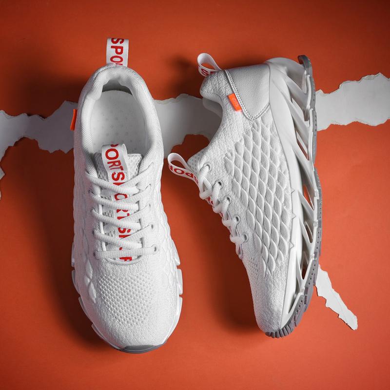 Men Women Fashion Blade Shoes Knitted Mesh Sneakers Light Breathable Casual Sneakers for Running Outdoor Sports Shoes