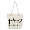 Love print thick rope single-shoulder beach bag 7230 CLE