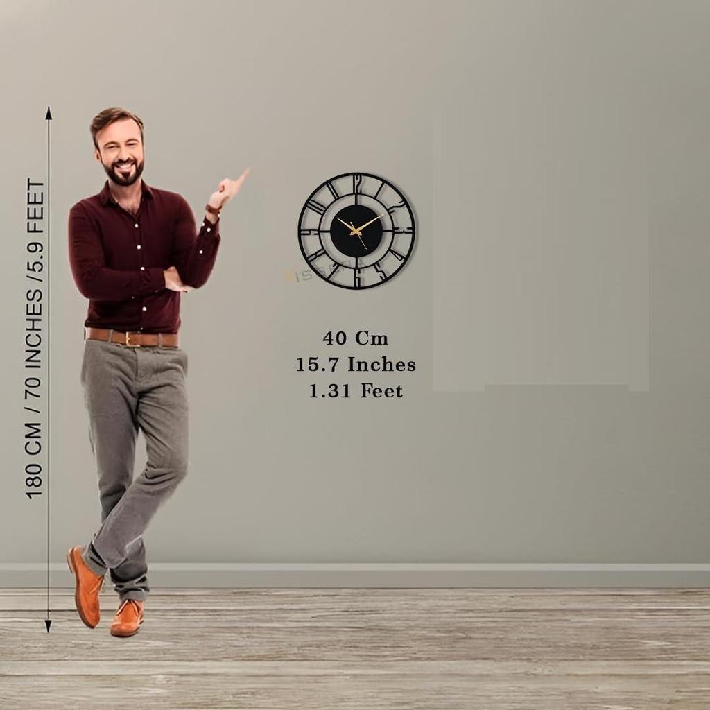 Designer Metall Wanduhr für Wohnzimmer | Neueste Antike Stilvolle Ausgefallene Dekorative Große Wanduhr für Schlafzimmer,