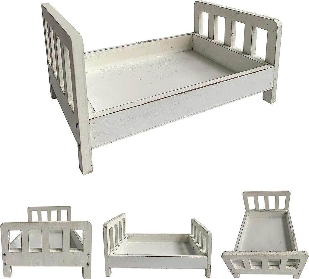 Newborn Photography Props Children's Wooden Bed Baby Accessories Keepsakes Souvenirs Photos Studio Pictures for Infant Boy Girl