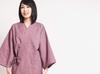 Tayutaf Women's Samue Kimono, Made In Japan, Year-Round Wear, Stylish, Washable, Kurume Cotton, Rokka/ROCCA (L, Navy)