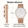 BUREI Japanese Quartz Date Rose Stainless Silver Wristwatch Men's Watch, Movement, Waterproof, Display, Gold, Steel, Simple, Stylish, Business,