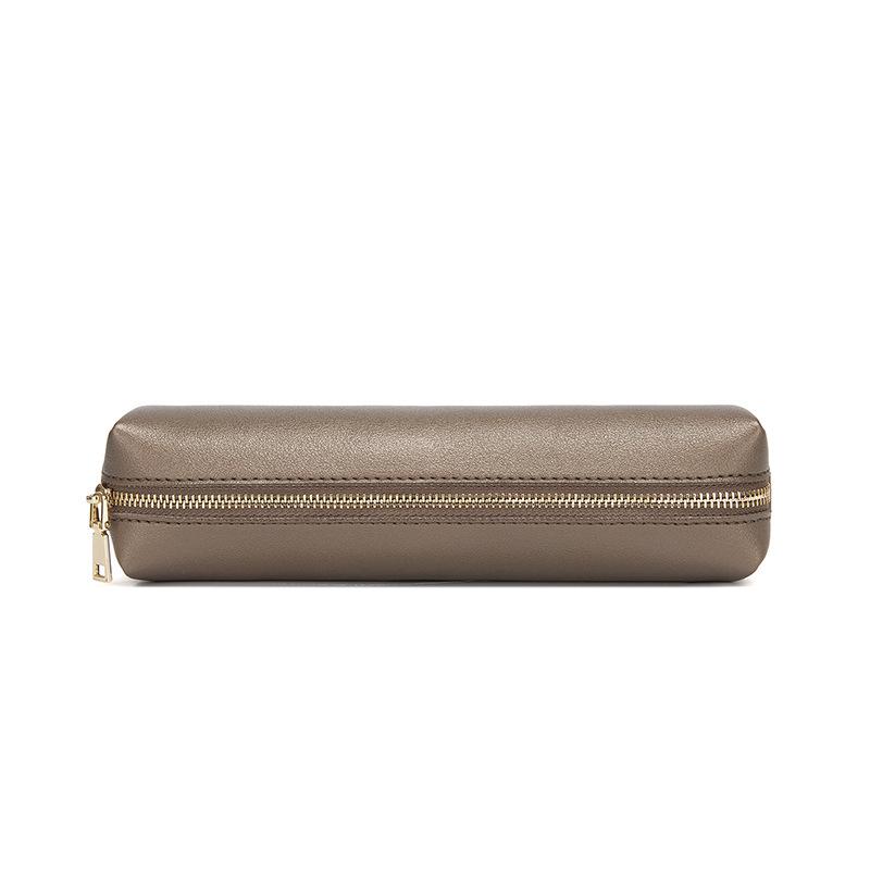 Korean Style Retro Unisex PU Leather Pencil Case for Students