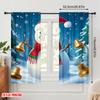 2pcs,2D Plane Printing Popular Curtain Panels Cute Snowman Christmas Scene (3) 100% Polyester (without Rod) Holiday for Bedroom,