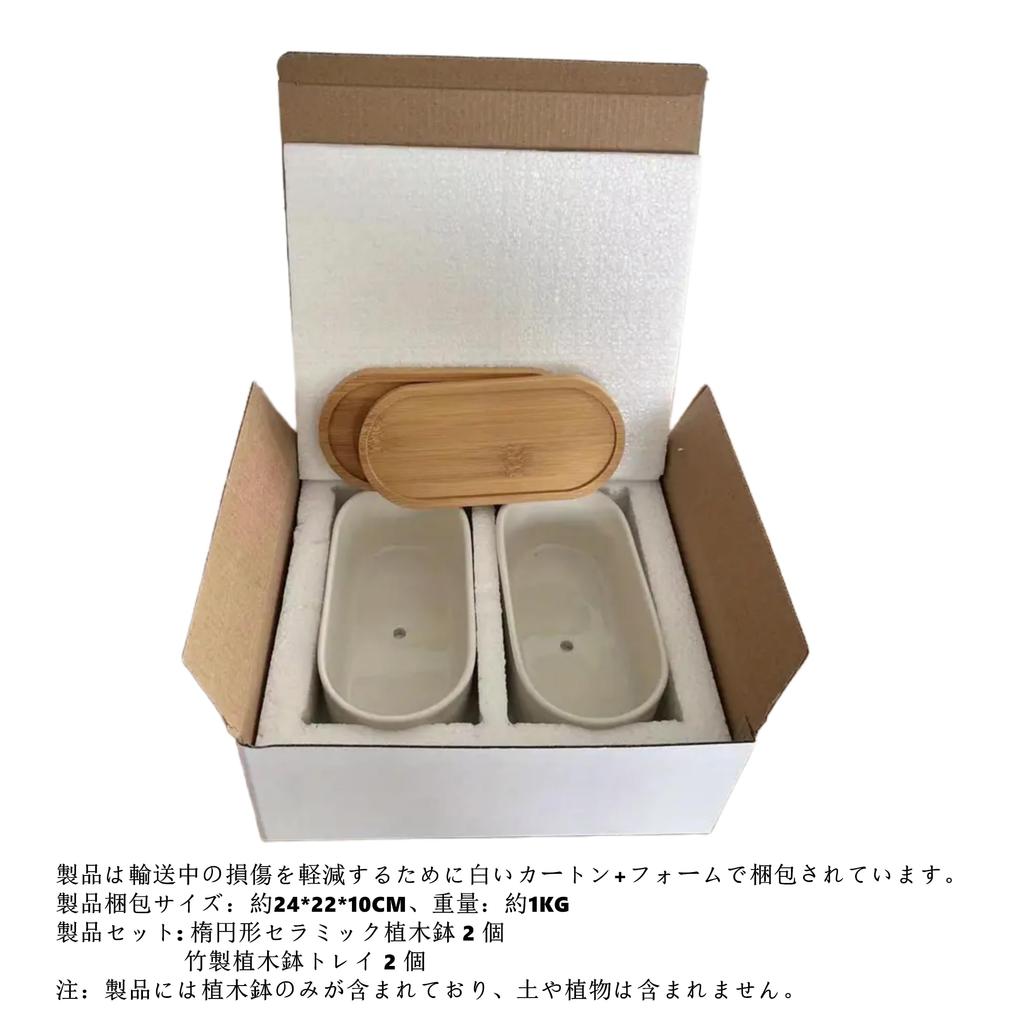 Facecolor Oval Cactus Set of Flower Succulent Ceramic Succulent Mini Ceramic Cactus Planter Small Planter Pots for Mini Plants with Drain Holes and