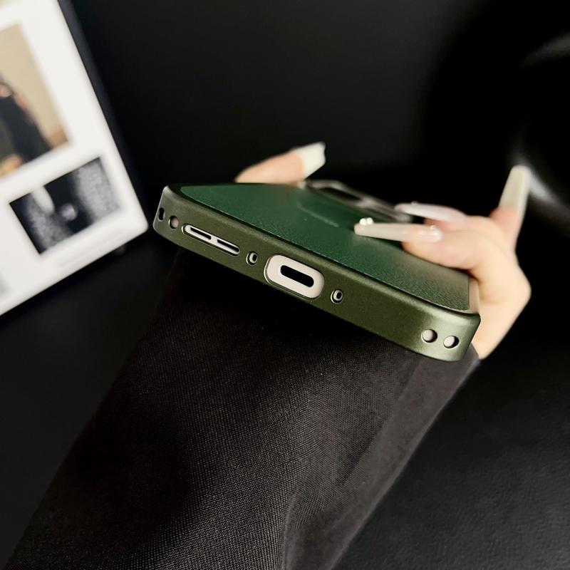 For OnePlus 15 Case Embossed Litchi Pattern Leather Magnetic Wireless Charging Anti-Fingerprint Comfortable Grip Soft Cover