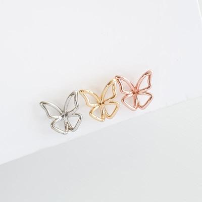 Daily Simple Line Butterfly Nickel-Free Earrings (1 Pair)