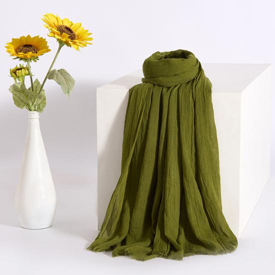 Women Scarf Shawl Solid Color Soft Fabric Scarf Thin Breathable Shawl Versatile Winter Outdoor Accessory