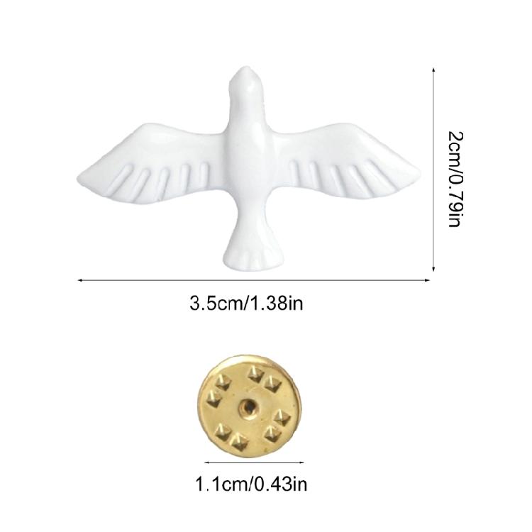 Individualized Brooches Accessory Stylish Peace Doves Shaped Lapel Pin Ornament