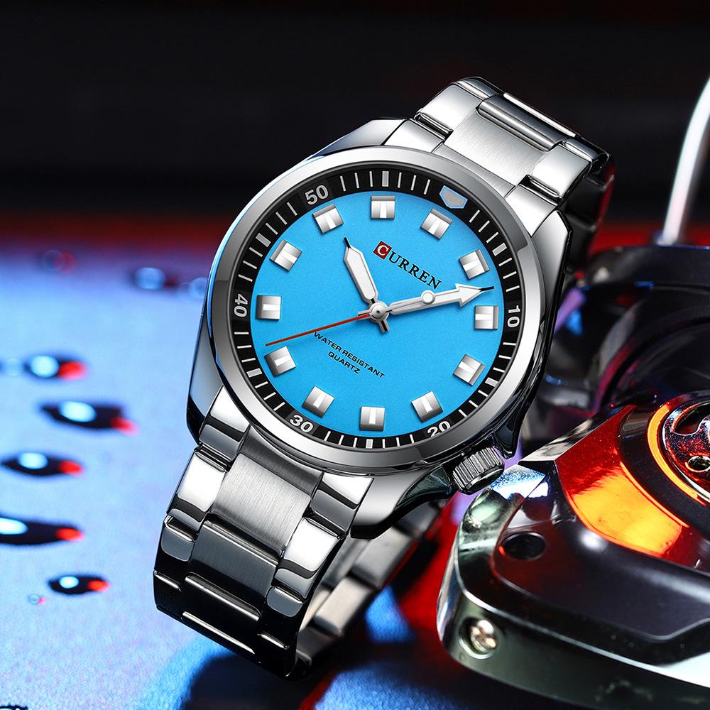 CURREN 8451 Men's Waterproof Business Quartz Watch with Steel Band