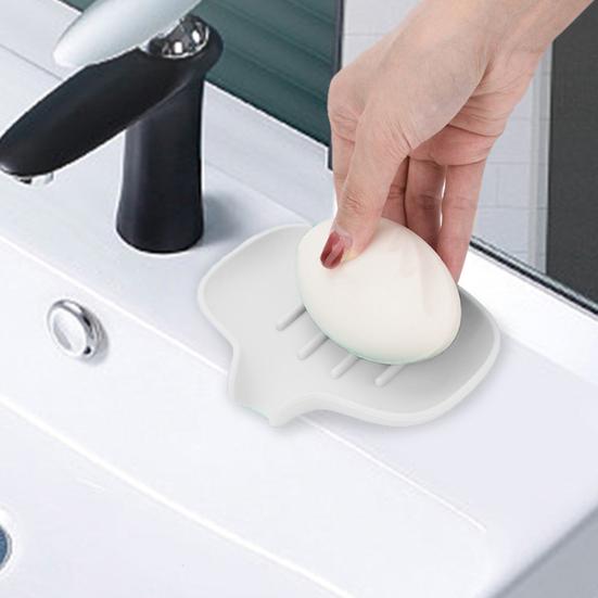 Portasapone Fondo Antiscivolo Drenaggio Porta di Deviazione Superficie Inclinata Senza Chiodi Antideformabile Facile Accesso Dispenser di Sapone Articolo per il Bagno