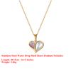 EFFIE QUEEN Stainless Steel 18k Gold Water Drop Shell Heart Pendant Necklace Romantic Jewelry for Women Valentine's Gift STMN10