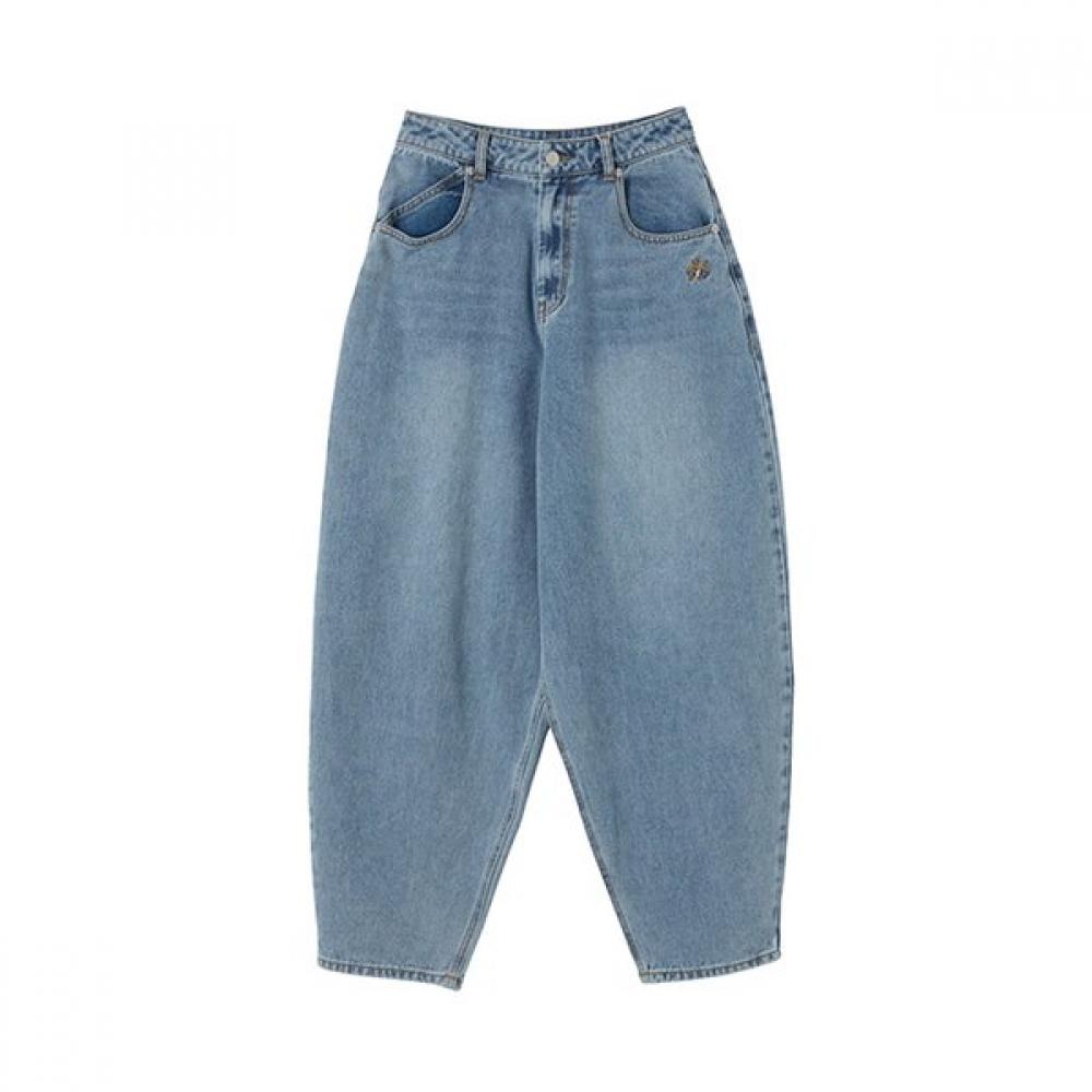 Lap Washed Embroidery Wide Curved Pants Ar1dp271 IN (indigo)/S