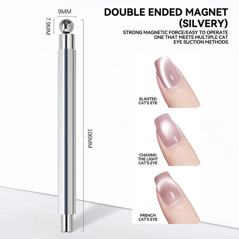 

Нейл-арт Магнитная палочка для ногтей Магнитный шарик «кошачий глаз» Алюминиевая ручка Цилиндрические инструменты-магниты для УФ-геля Двусторонние инструменты для дизайна ногтей серебряный