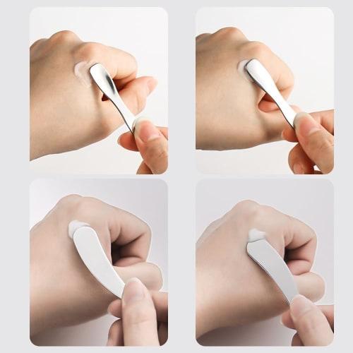 LKCCTK Mini Make-up-Spatel aus Edelstahl für Make-up, Hautpflege, Creme und Augencreme, 2er-Set