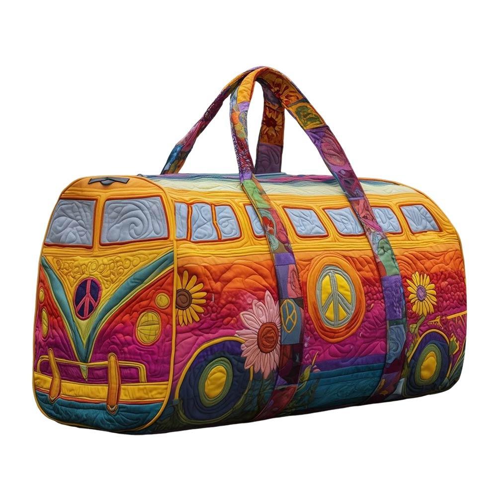 

Quilted Cotton Quilted Travel Bag Hippie Vibe 3D Design Duffle Bag Mushroom Print Boho Style Printed Yoga Bag Travel Use