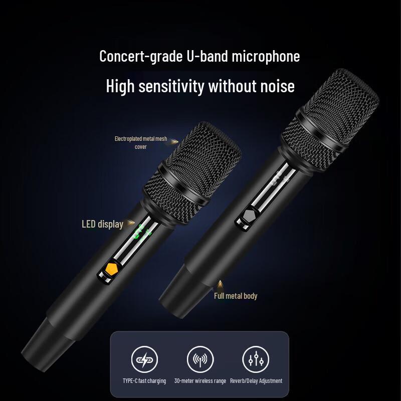 SANSUI T26 Dual 6.5-inch Outdoor KTV Trolley Speaker with Mics (CN Version)