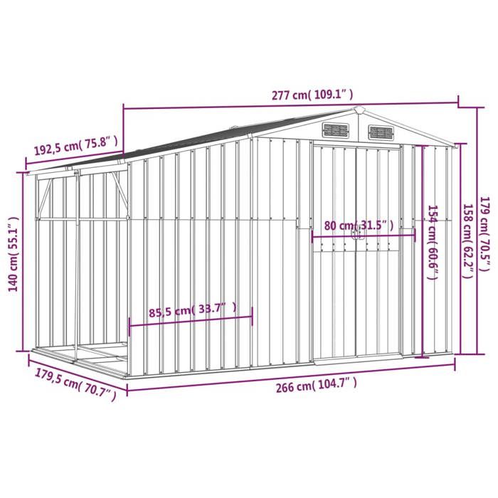 VidaXL Abri de Jardin, Cabane à Outils avec Poignées, Remise à Outils avec Toit Inclinable, Abri de Rangement, Marron Clair 3188298