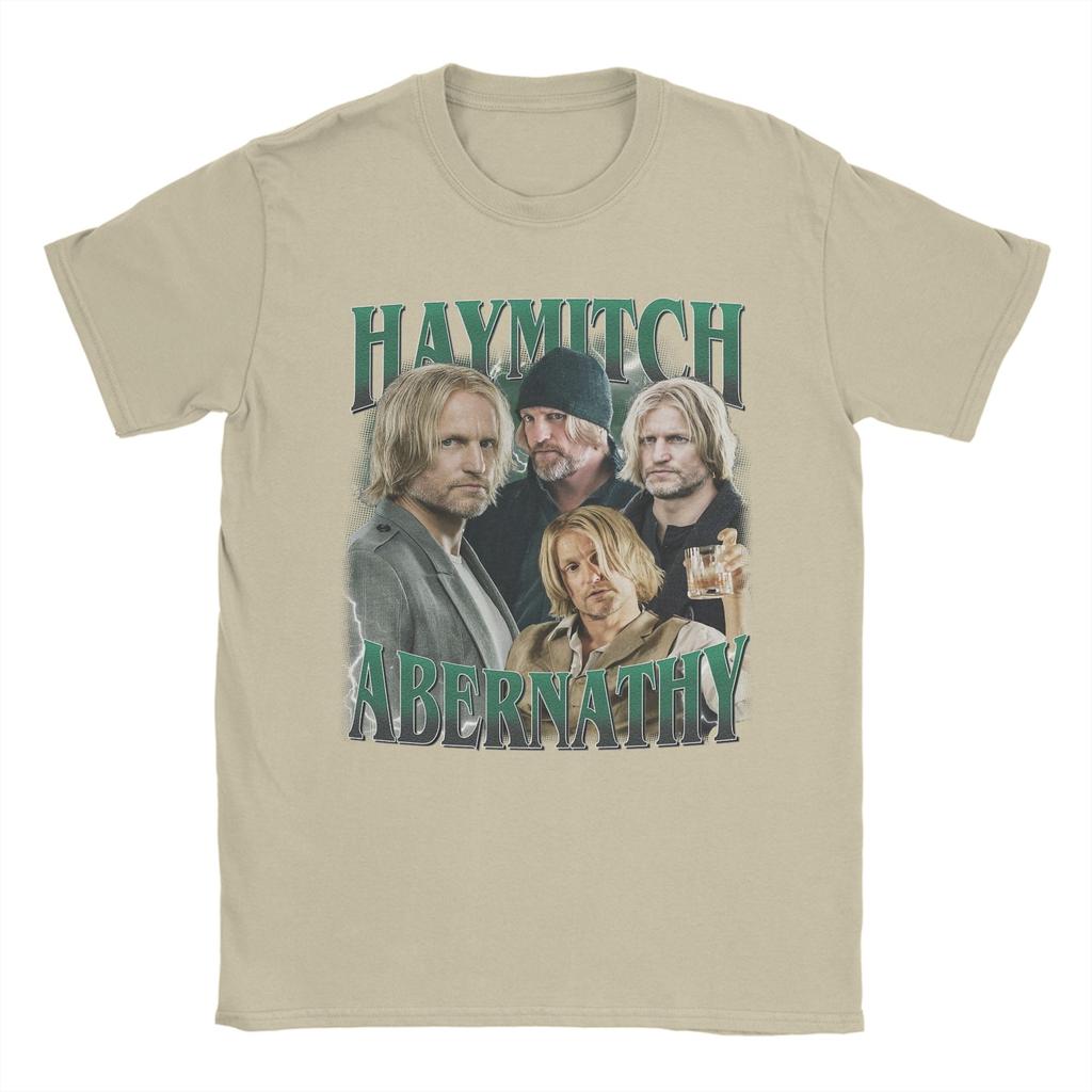 Haymitch Abernathy The Hunger Games T Shirts for Men Pure Cotton TShirts Round Collar Tee Shirt Clothing Birthday Present