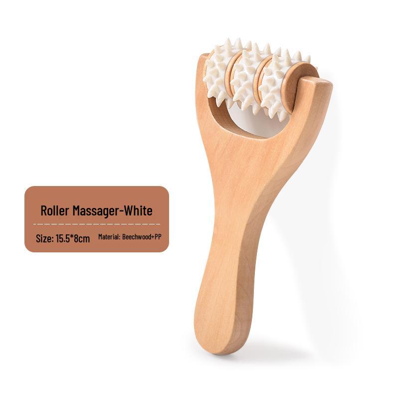 Wooden Portable Roller Massager for Neck, Shoulders, Spine, Legs, and Feet