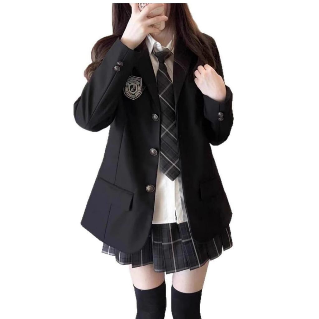 COSSA Cosplay Uniform Blazer and Skirt for High School Perfect for School Entrance School and Parties Size Girls, Ceremonies, Graduations, Festivals,