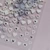 Lovely Strawberry Cherry Bowknot Lace Crystal Rhinestone Line Rococo Chic Adhesive Nail Art Sticker Manicure Decals