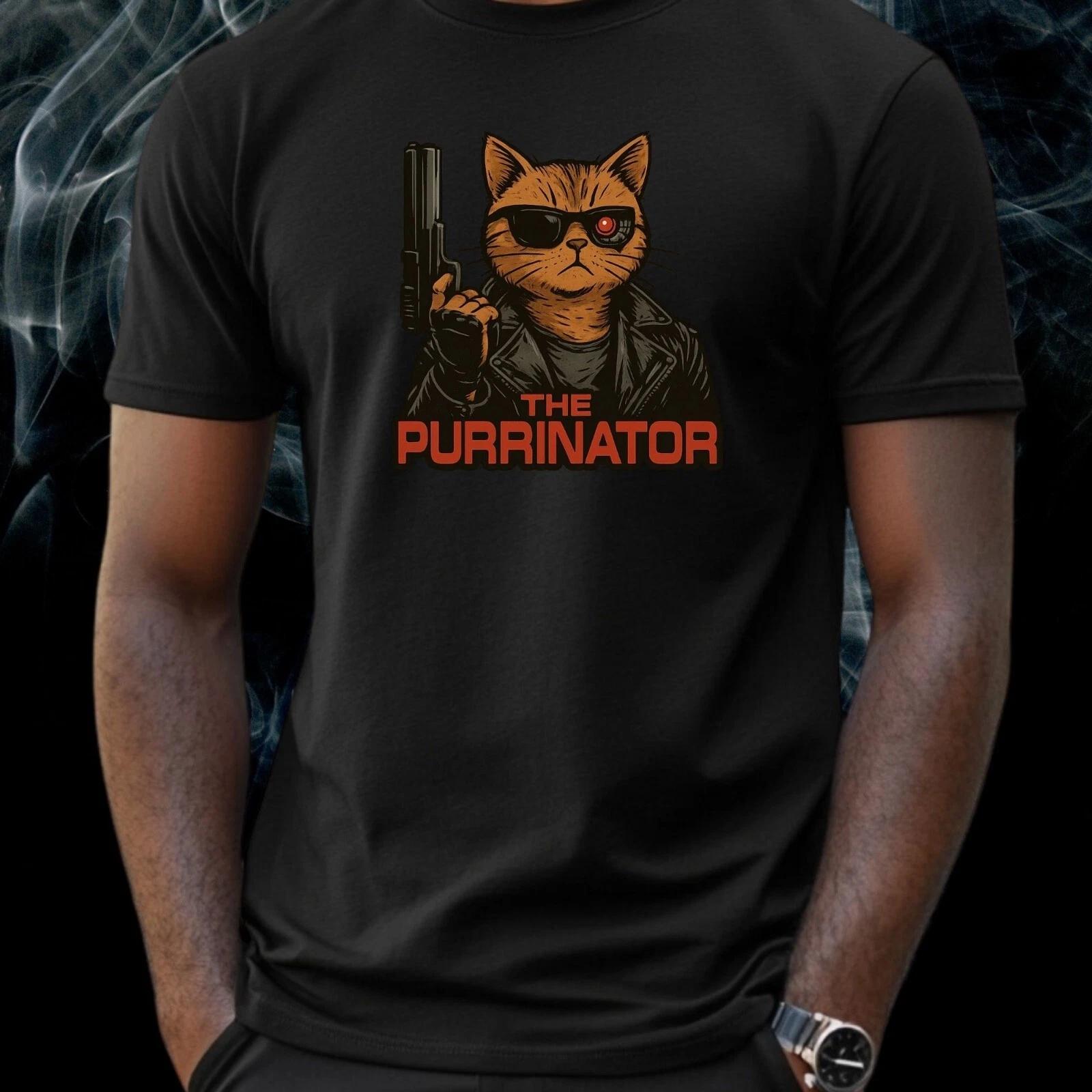 T-Shirt Herren Der Purrinator Parodie Motiv Baumwolle Größe S bis 5XL L