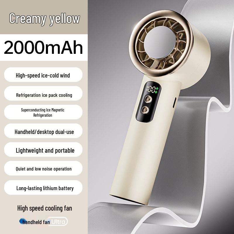 Rechargeable Handheld Turbo Ice Cooling Fan – Portable Electric Mini Fan