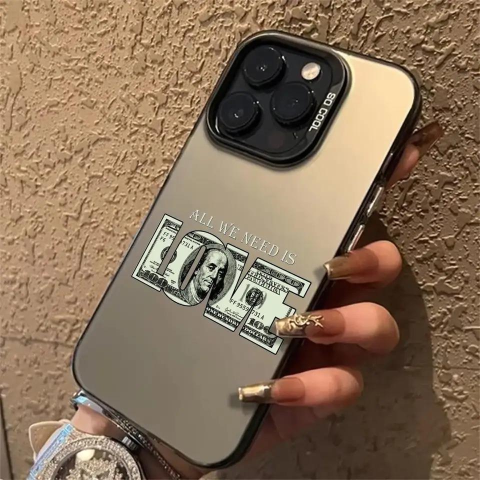 Coque de téléphone design créatif Argent Amour Convient pour iPhone 17 Air 16 Pro 15, 14, 13, 12, 11 Pro Max Plus Anti Chute et Anti Choc