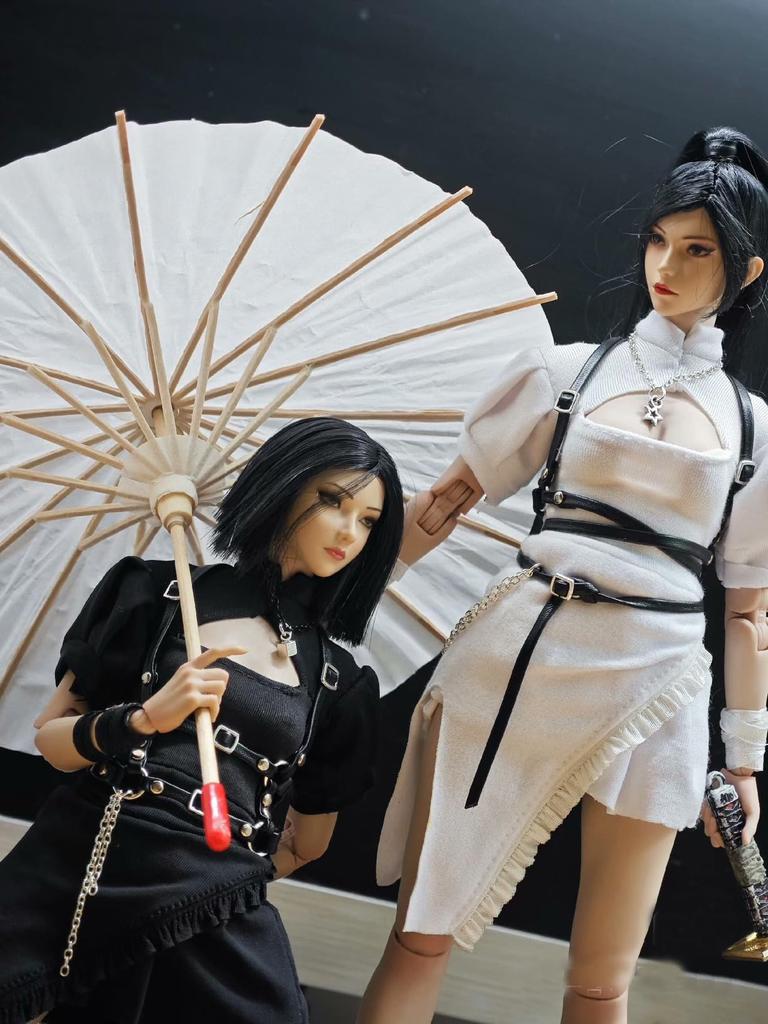 1/6 Sexy Clothing 1/6 Female Maid Outfit, Female Warrior Outfit, Ninja Outfit, Female Samurai Costume (Body, Head, Shoes Not Included) Black Dress Up