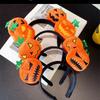 Yellow Plush Hairband Hair Hoop Skull  Headband Funny Halloween Pumpkin Headband  Men